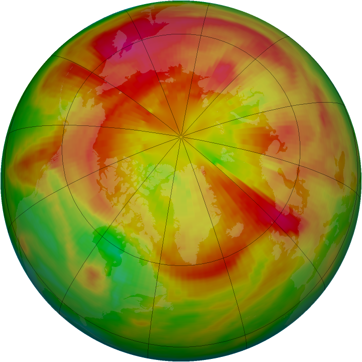 Arctic ozone map for 13 March 1982